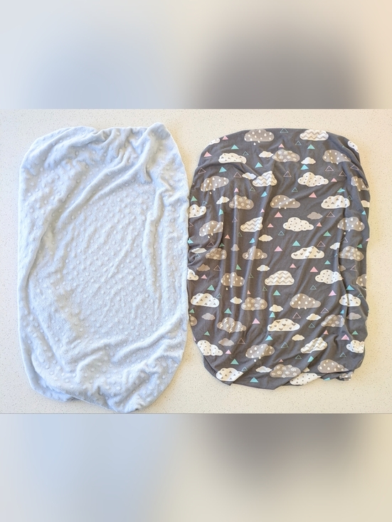 Carter's Other - Neutral Cloud & Light Blue Stretchy Bassinet Fitted Sheet Set Of 2
